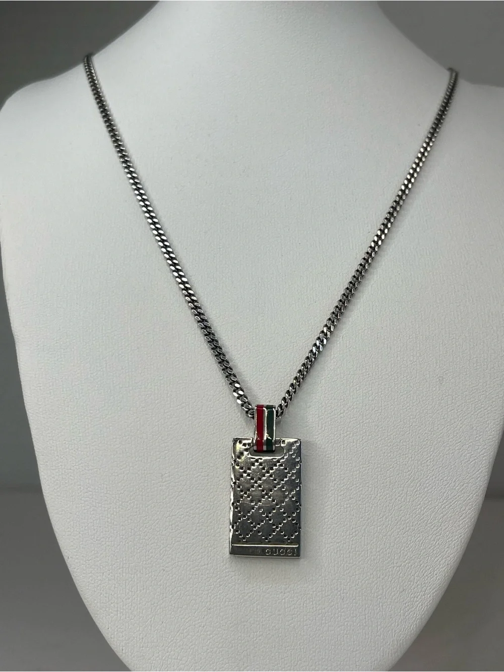 Gucci Diamante dog tag necklace